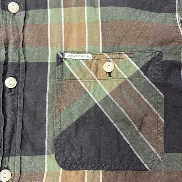 Denim & Supply Ralph Lauren Mens Button Down Shirt Brown Plaid Size Large - Picture 3 of 7